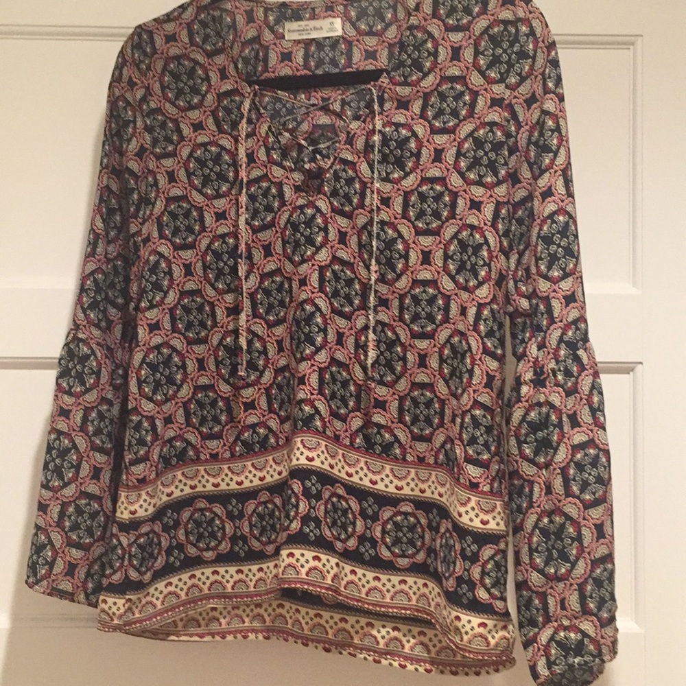 Abercrombie boho long sleeve blouse